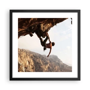 Poster în ramă neagră - Lumea s-a micșorat într-un pumn pe un afloriment de bolovani - 40x40 cm