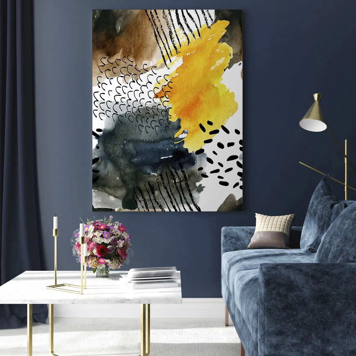 Tablou pe sticlă - O întâlnire a elementelor - 50x70 cm