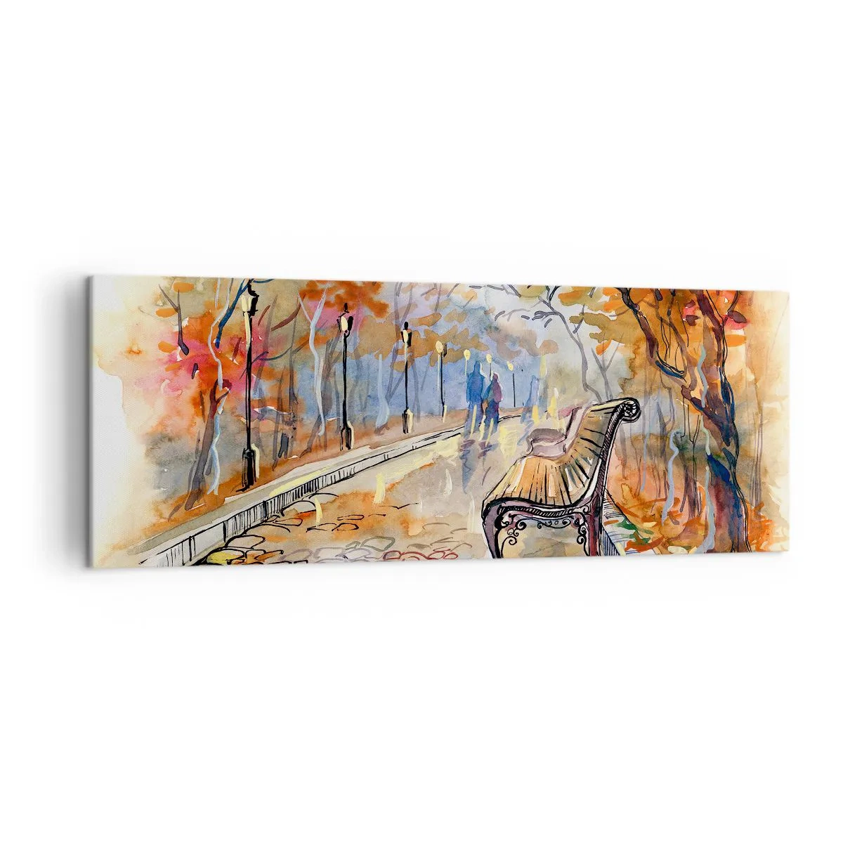 Tablou pe pânză - Pășim împreună în toamnă - 140x50 cm