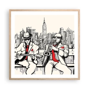Poster în ramă de stejar deschis - Improvizație la New York - 60x60 cm