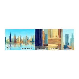Mostră tapet autocolant Deluxe Sticker - Metropola însorită - Oraș, Arhitectură, Bucată - 100x30 cm