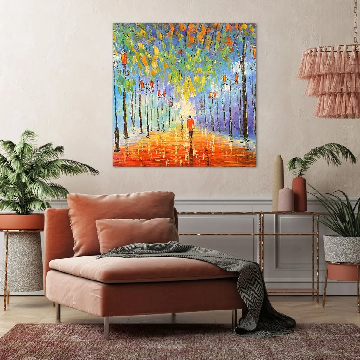 Tablou pe pânză - Cântecul de noapte al ploii - 40x40 cm