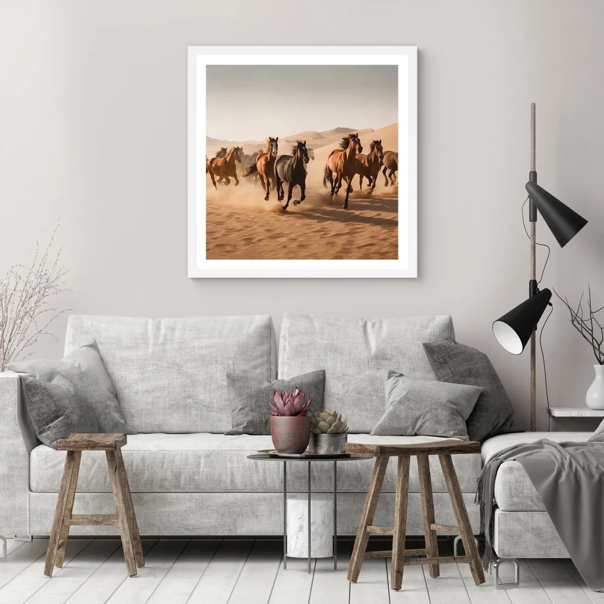 Poster în ramă albă - Liberi ca vântul - 60x60 cm