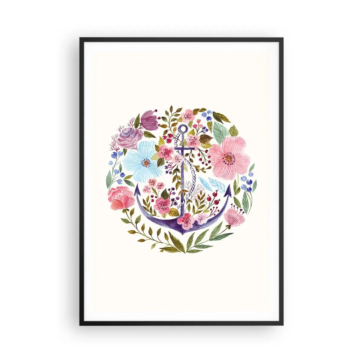 Poster în ramă neagră - Somnul bun al marinarului - 70x100 cm