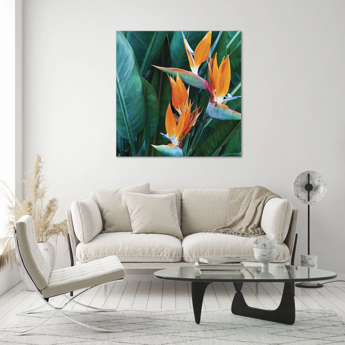 Tablou pe sticlă - Este o floare sau o pasăre? - 30x30 cm