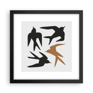 Poster în ramă neagră - Jocurile rândunelelor - 30x30 cm