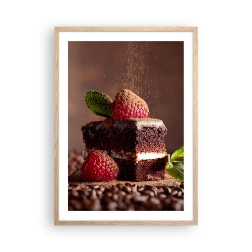 Poster în ramă de stejar deschis - Viața este dulce - 50x70 cm