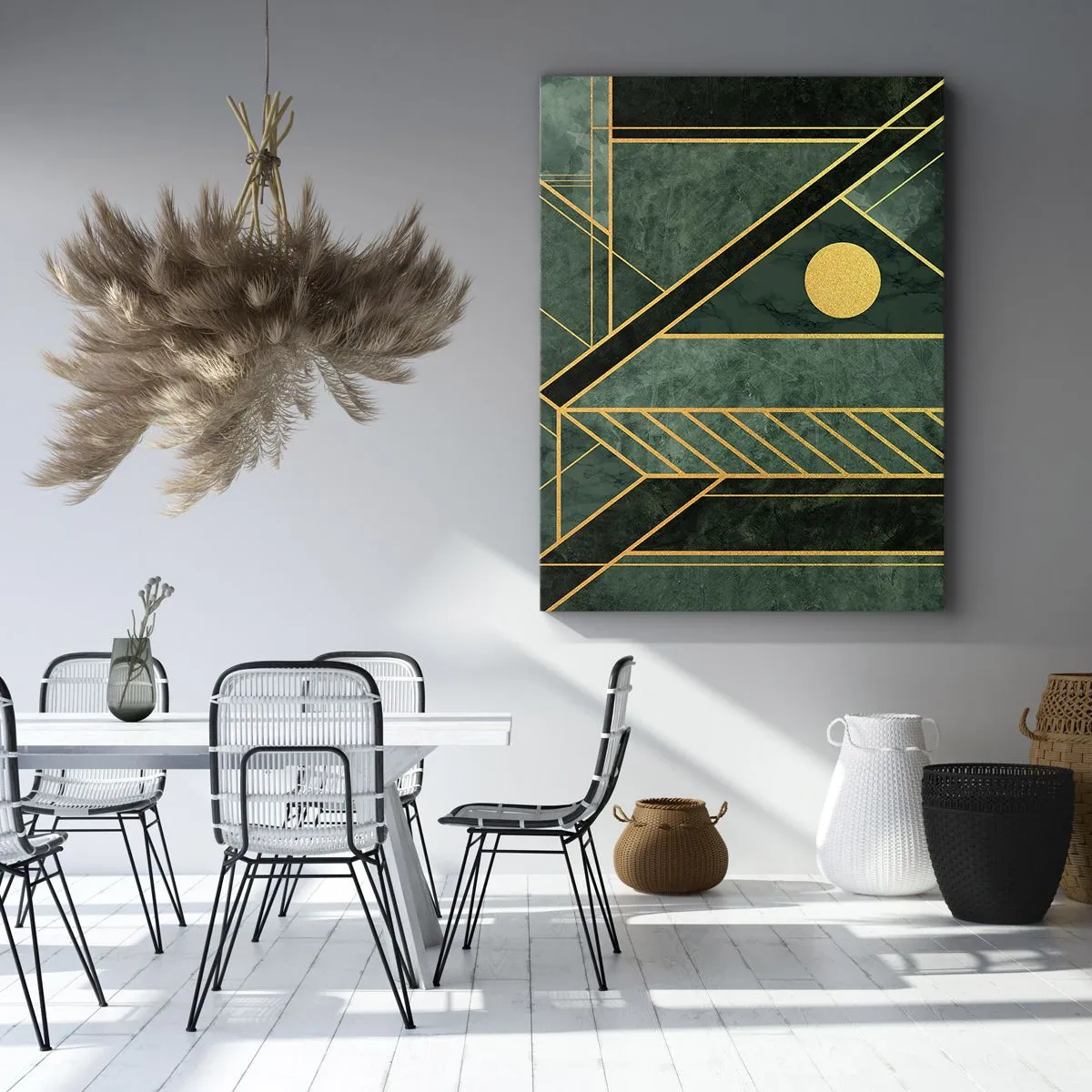 Tablou pe pânză - Dinamica aurului și a azurului - 50x70 cm