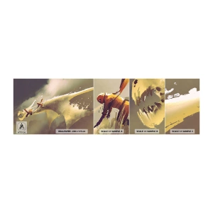 Mostră tapet autocolant Deluxe Sticker - Salvăm lumea - Abstracția, Fantezie, balaur - 100x30 cm