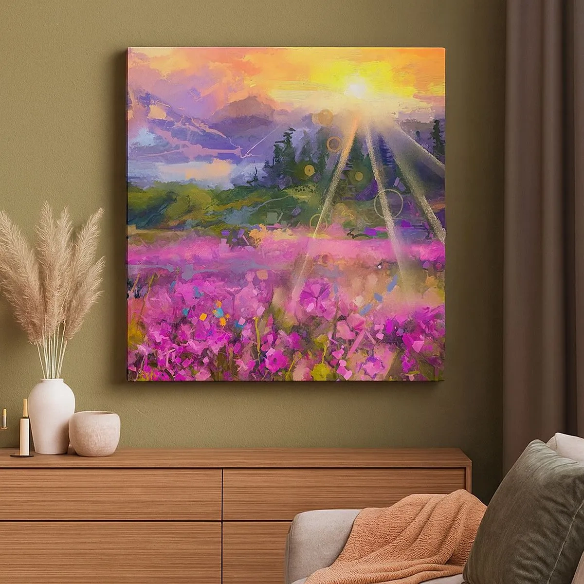 Tablou pe pânză - Într-o vale sub protecția soarelui - 30x30 cm