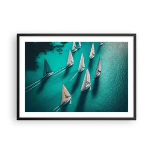 Poster în ramă neagră - Cursa cu vântul - 70x50 cm