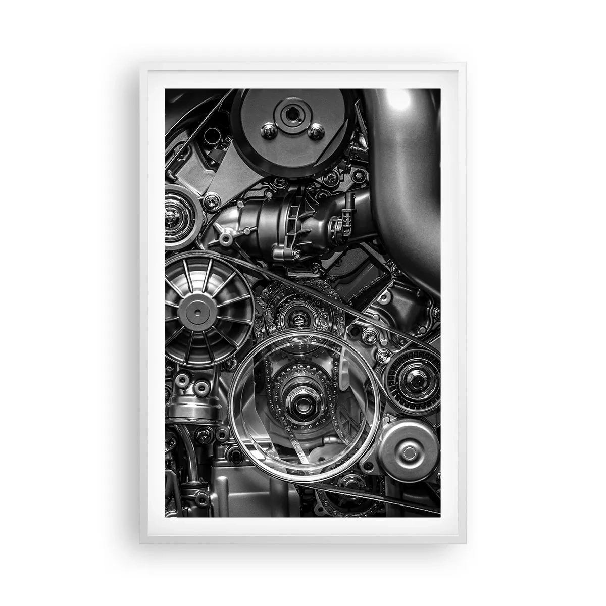 Poster în ramă albă - Poezia mecanicii - 61x91 cm