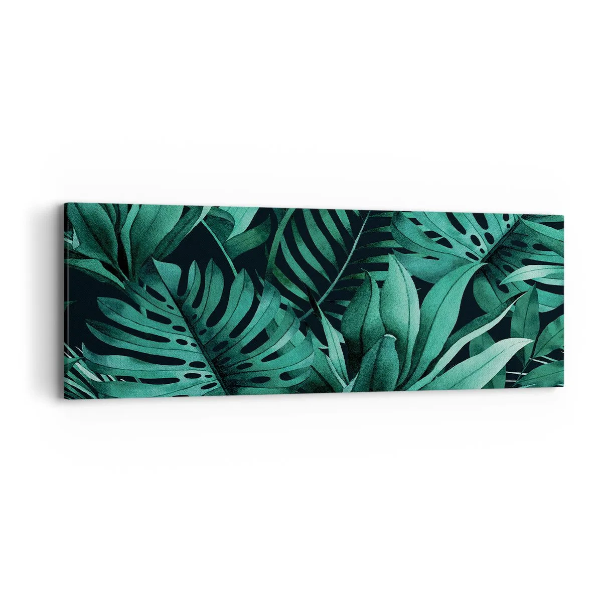 Tablou pe pânză - Profunzimea verdelui tropical - 90x30 cm