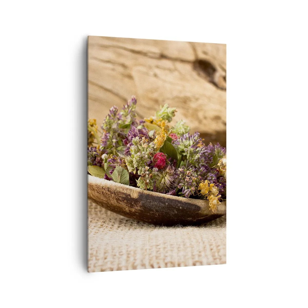 Tablou pe pânză - Flori colorate și ierburi parfumate - 80x120 cm