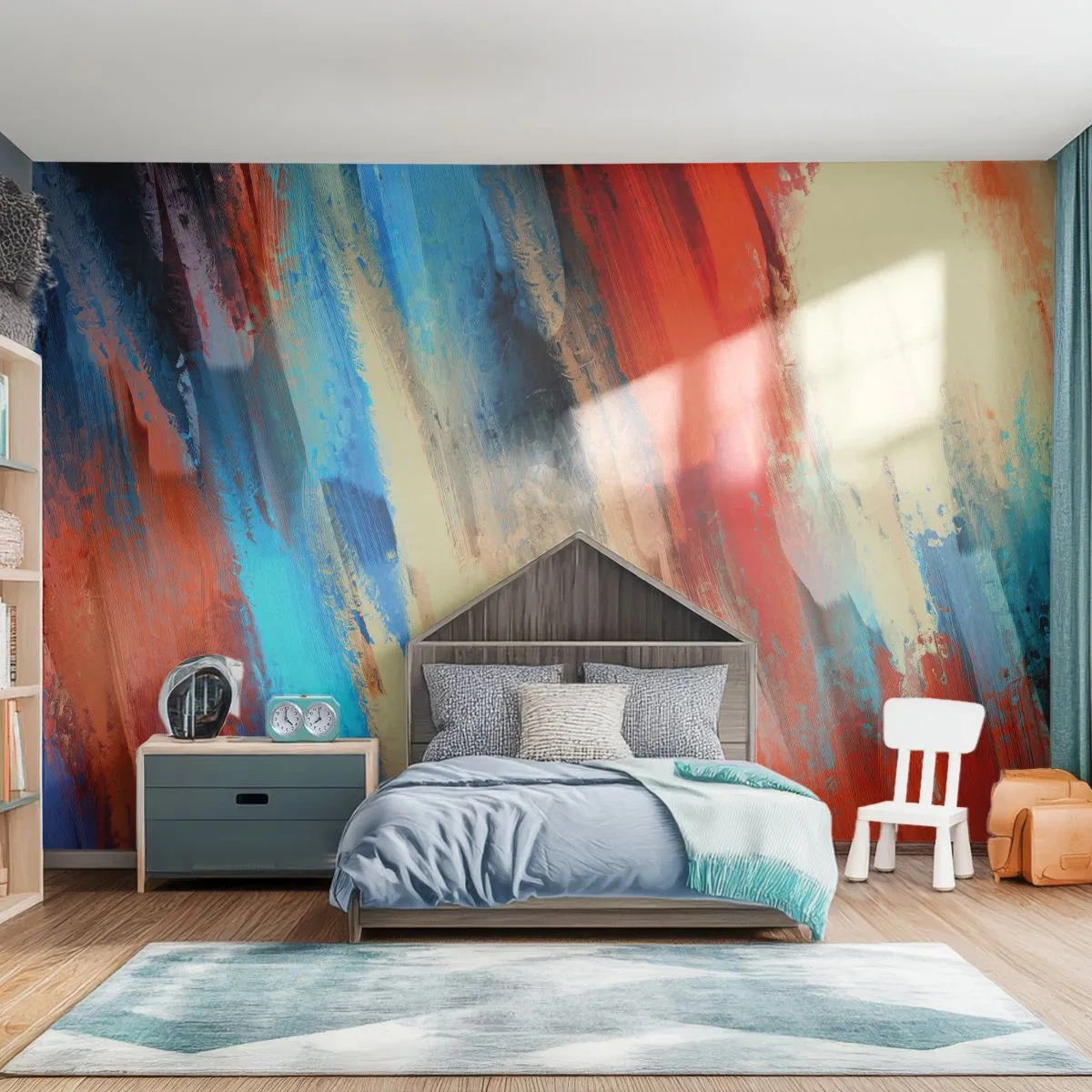 Tapet Autoadeziv Deluxe Sticker - O cascadă de culori - Abstracția, Bucată, Model modern - 350x256 cm