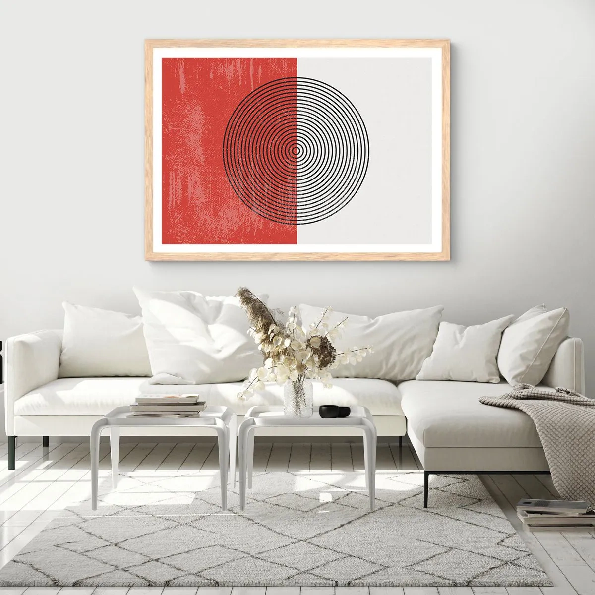 Poster în ramă de stejar deschis - Direct la subiect - 91x61 cm