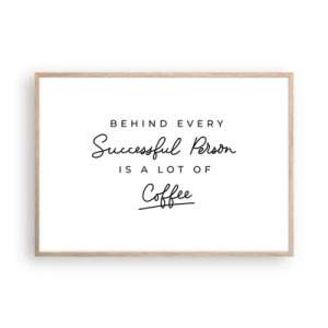 Poster în ramă de stejar deschis - Secretul succesului - 100x70 cm