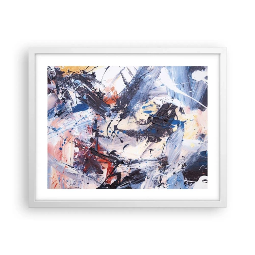 Poster în ramă albă - Dansul nebun al abstracției - 50x40 cm
