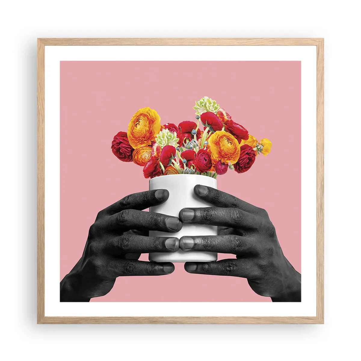 Poster în ramă de stejar deschis - Apoteoza vieții - 60x60 cm