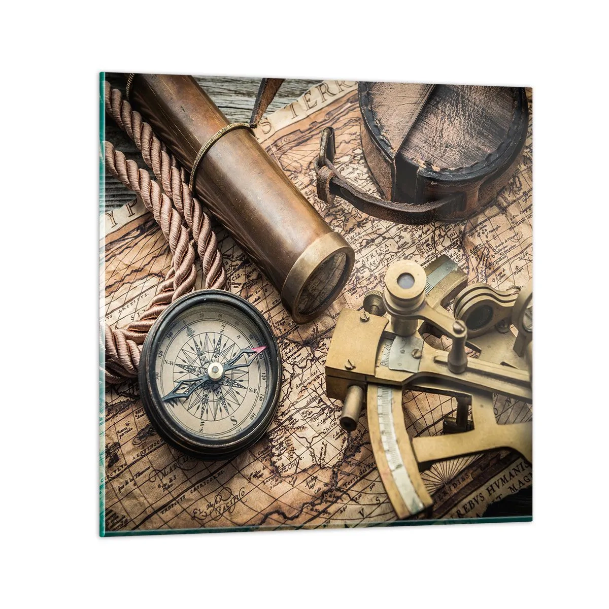 Tablou pe sticlă - Stabilește cursul - 70x70 cm