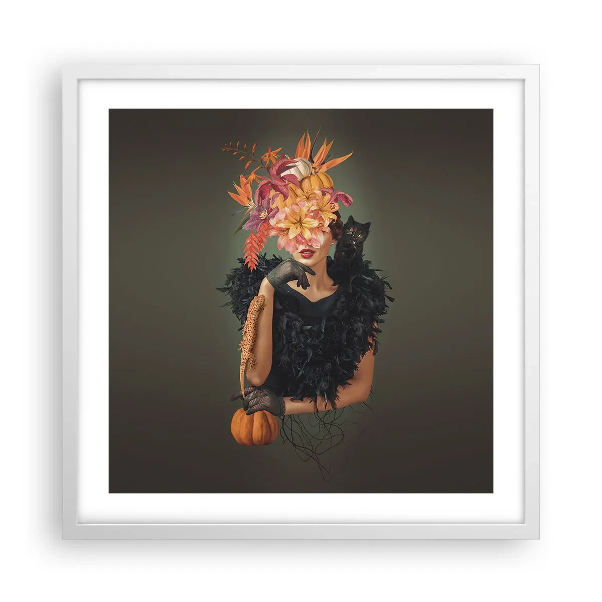 Poster în ramă albă - Magia vrăjitoarei - 50x50 cm