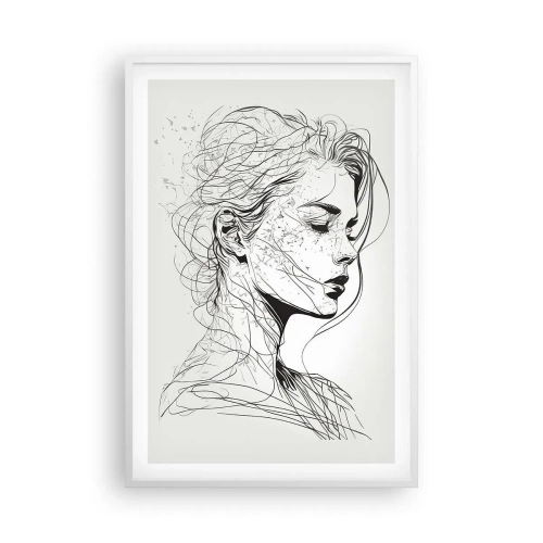 Poster în ramă albă - Desenată cu linii - 61x91 cm