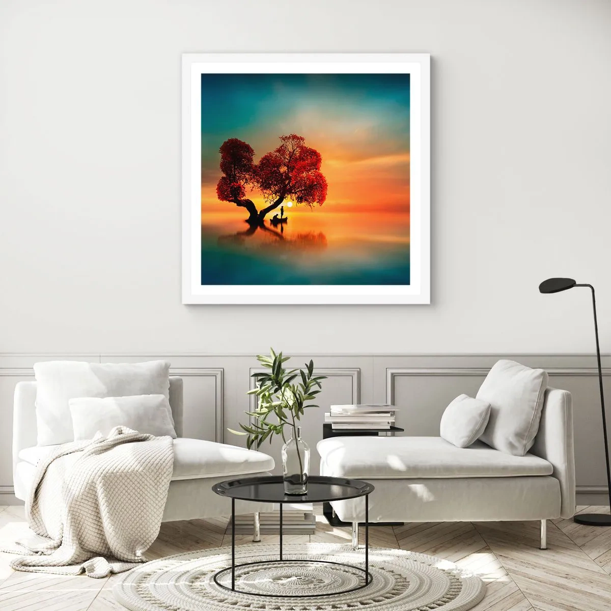 Poster în ramă albă - Lume îndepărtată și tăcută - 40x40 cm