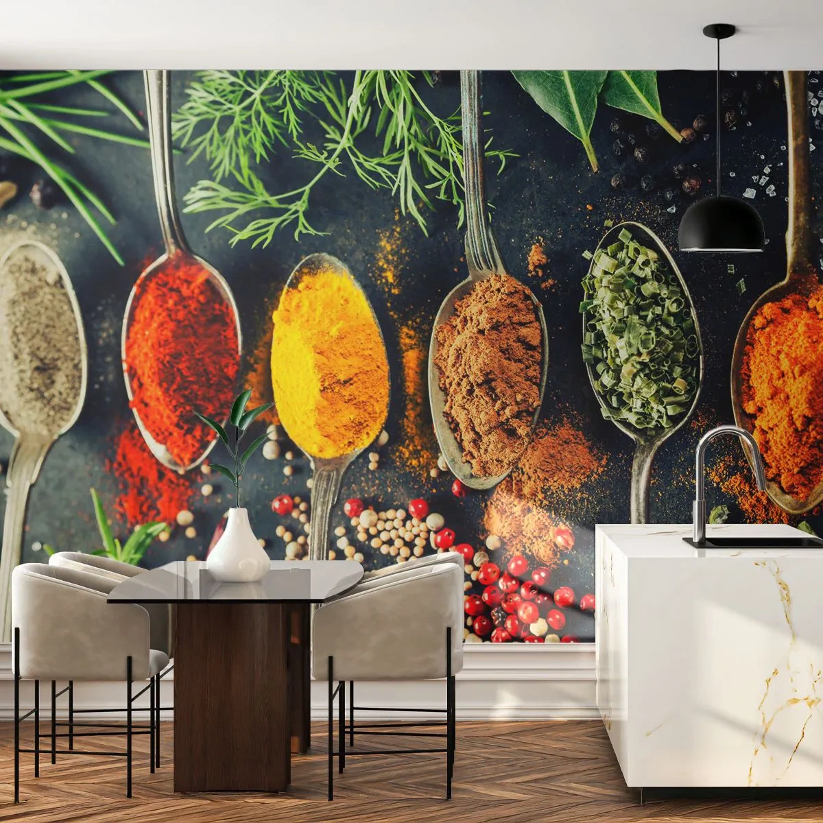 Tapet Premium Sand - Magie culinară - Condimente, Ierburi, Bucătărie - 100x70 cm