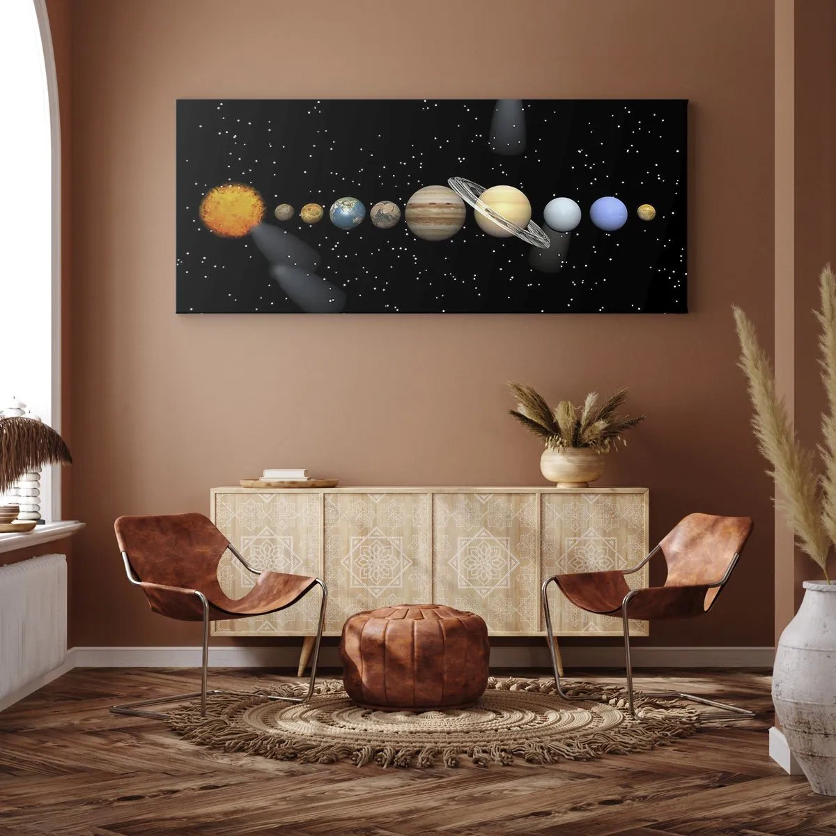 Tablou pe pânză - Și planetele o iau razna, o iau razna... - 140x50 cm