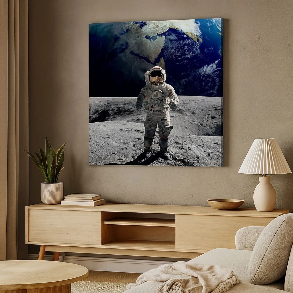 Tablou pe pânză - Salutări de pe Lună - 30x30 cm