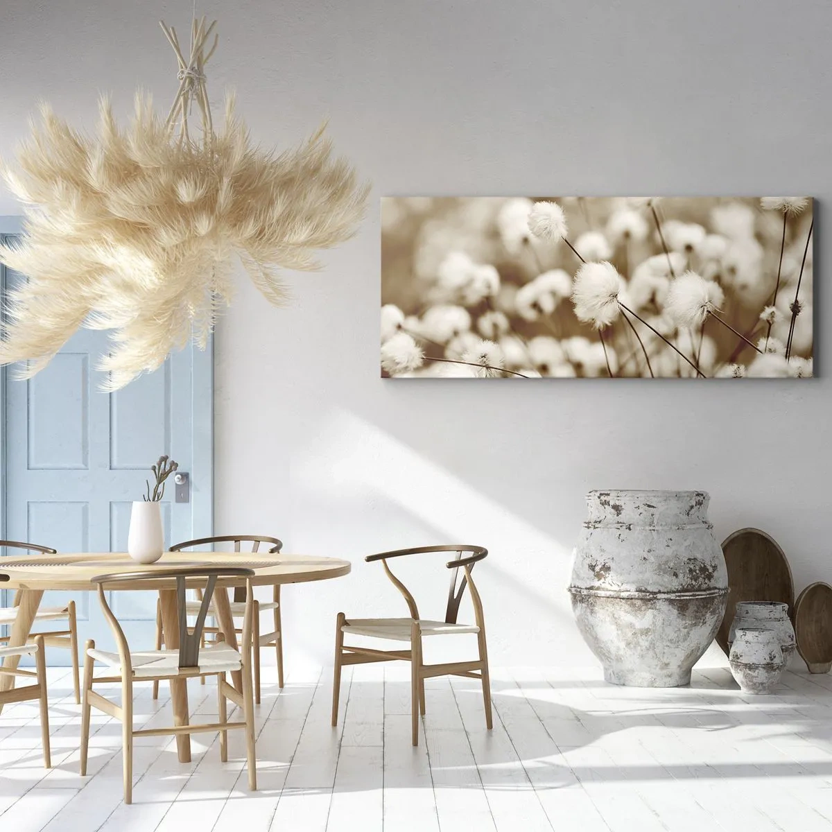 Tablou pe pânză - Câmp pufos - 140x50 cm