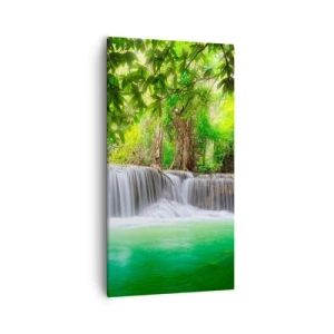 Tablou pe pânză - Cascada verde - 55x100 cm