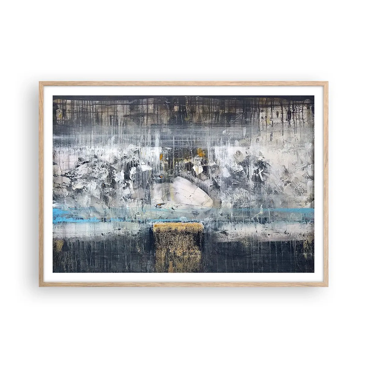 Poster în ramă de stejar deschis - Ca pe gheață, ca pe asfalt - 100x70 cm
