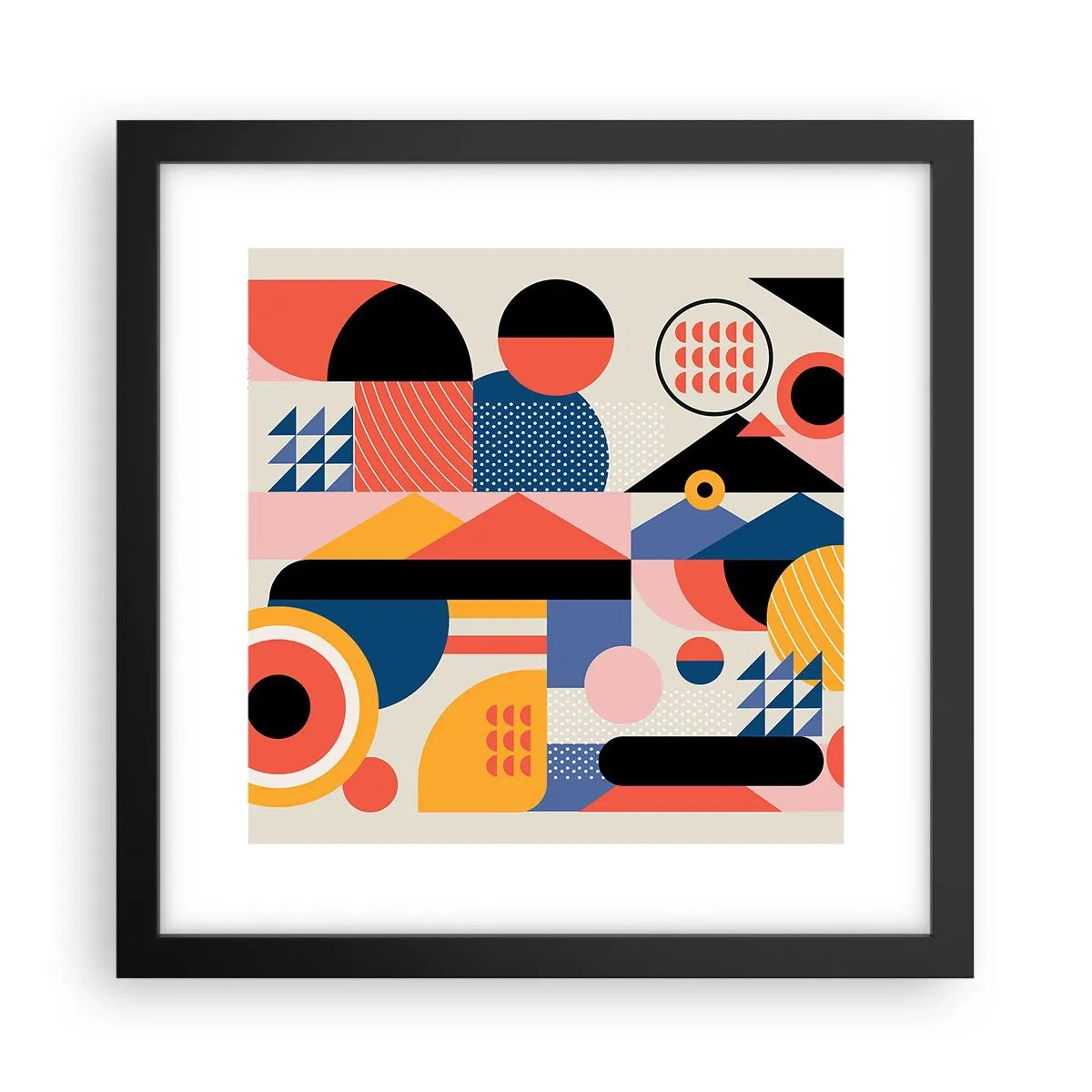 Poster în ramă neagră - Compoziție: joacă-te - 30x30 cm