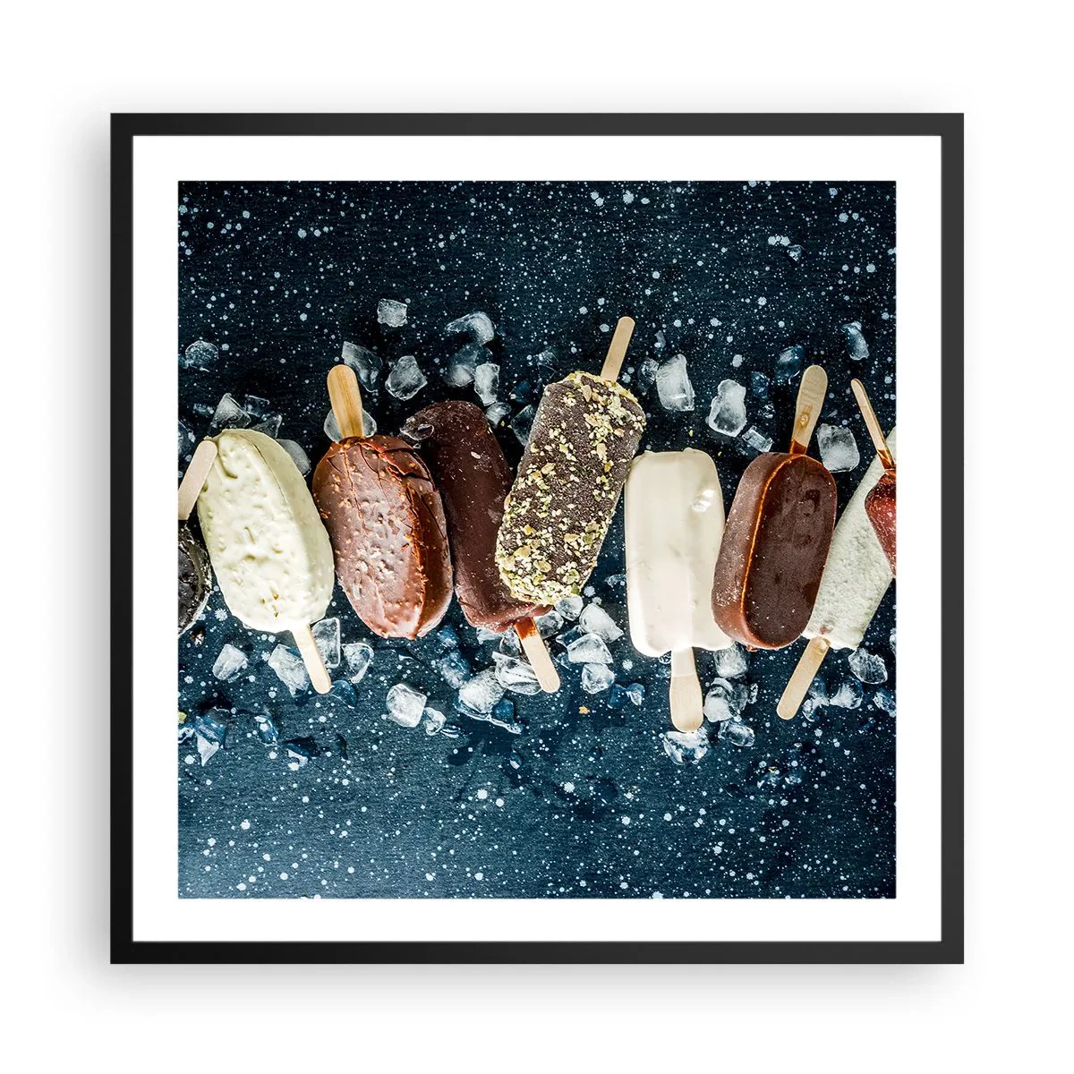 Poster în ramă neagră - Gustul unei veri fierbinți - 60x60 cm