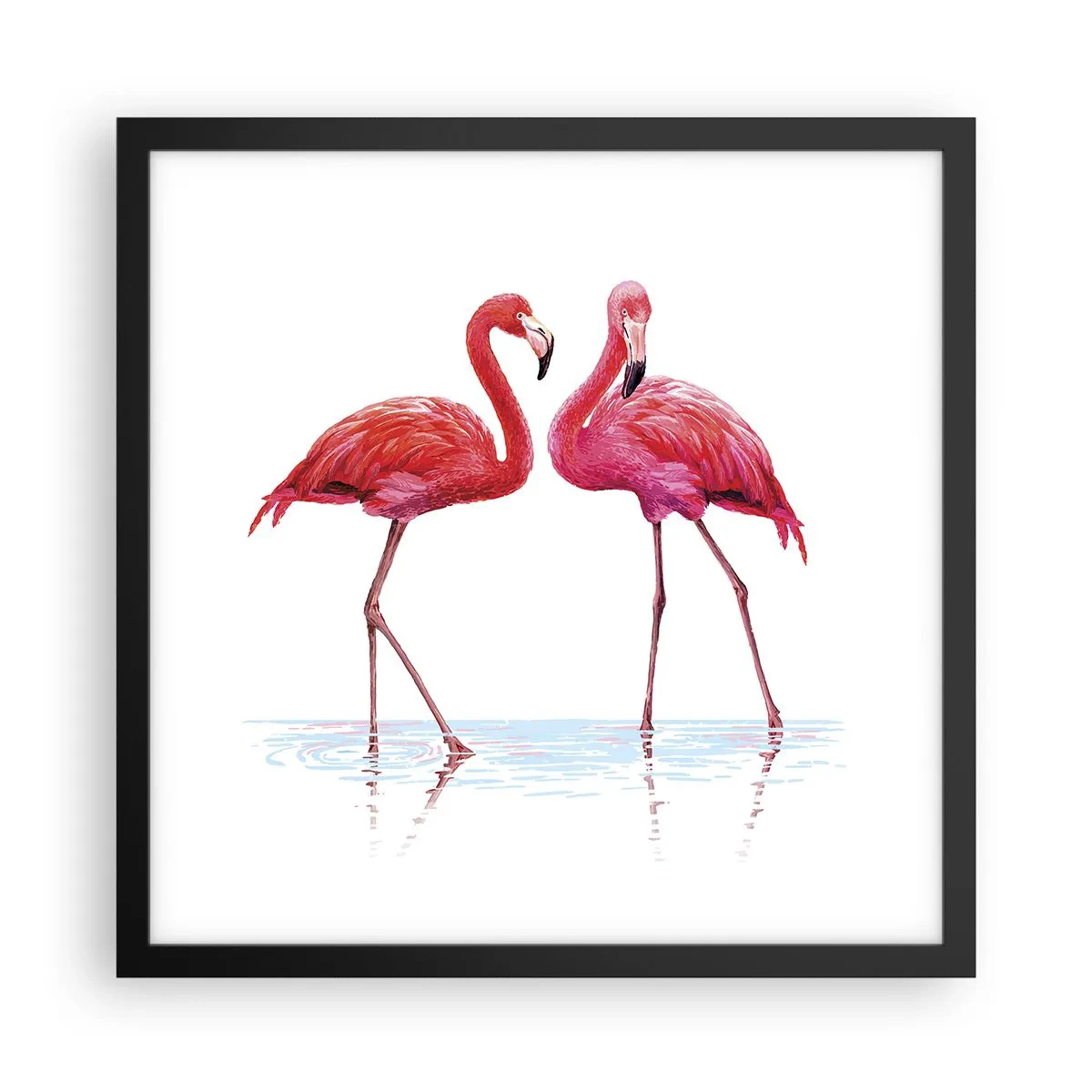 Poster în ramă neagră - Pink randez-vous - 40x40 cm