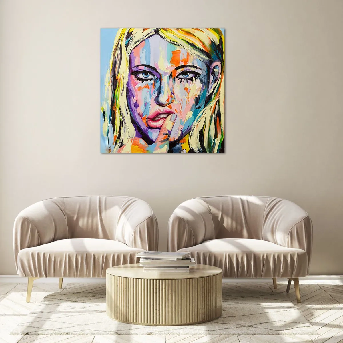 Tablou pe sticlă - Privește-o drept în ochi - 30x30 cm