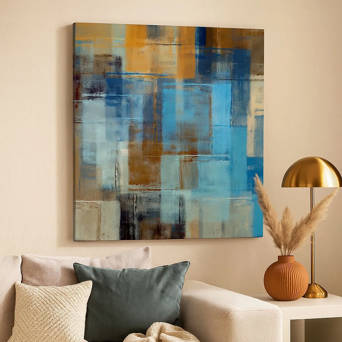 Tablou pe pânză - Prin valul albastru - 30x30 cm