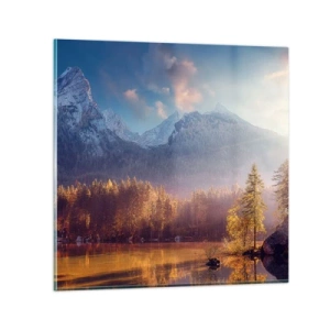 Tablou pe sticlă - La munte și la deal - 60x60 cm