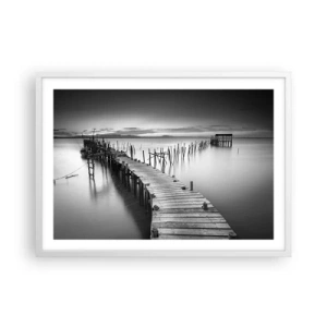 Poster în ramă albă - Liniștea unui țărm uitat - 70x50 cm