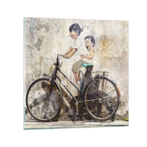 Tablou pe sticlă - Adevărat sau fals? - 70x70 cm