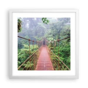 Poster în ramă albă - Suspendat deasupra coroanelor arborilor - 40x40 cm