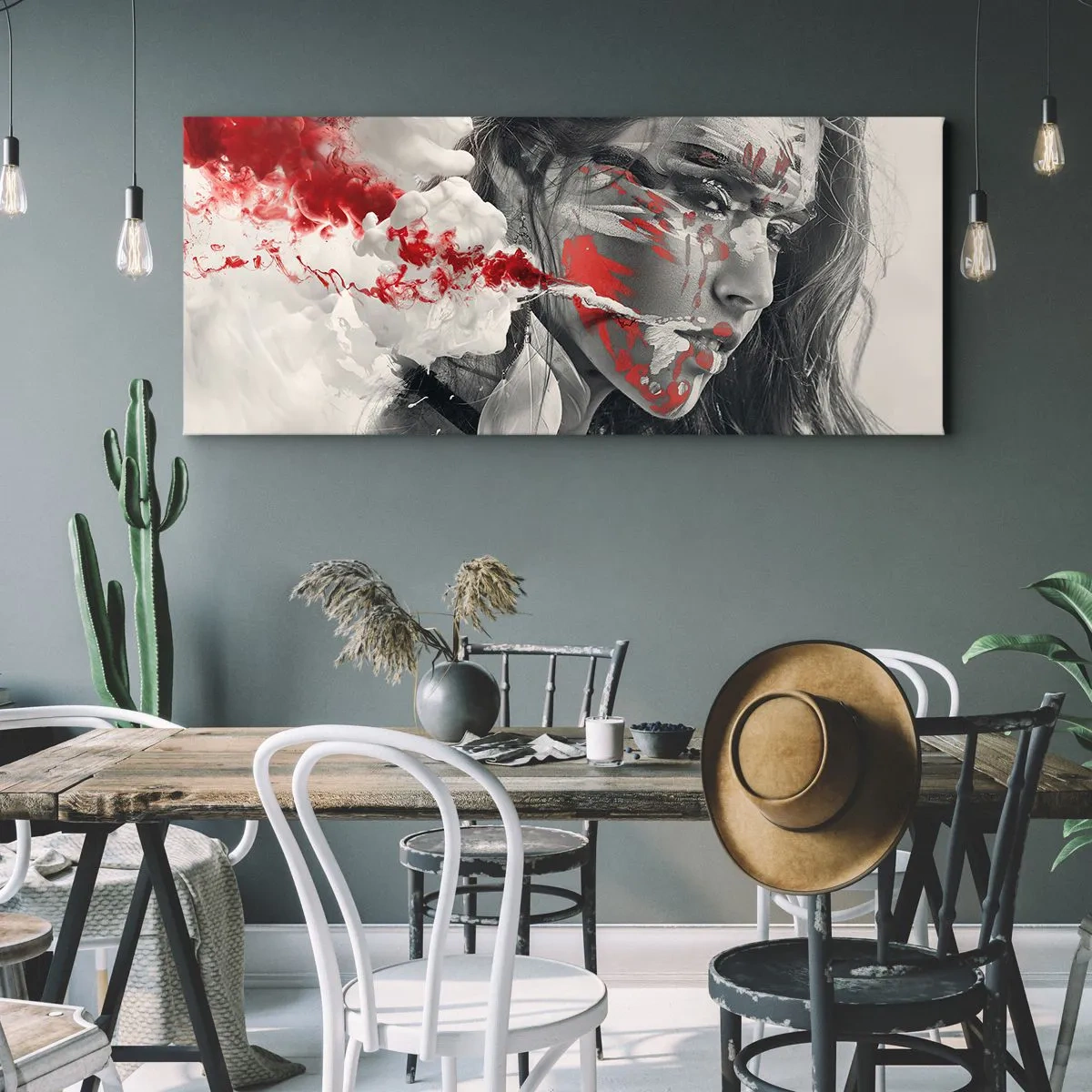 Tablou pe pânză - În aburul absurdului - 90x30 cm