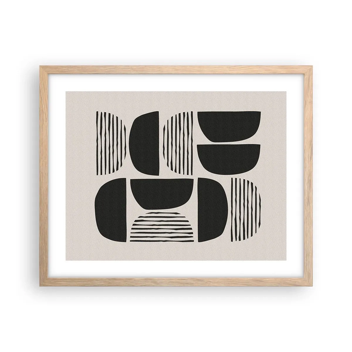 Poster în ramă de stejar deschis - Jumătăți necomplete - 50x40 cm