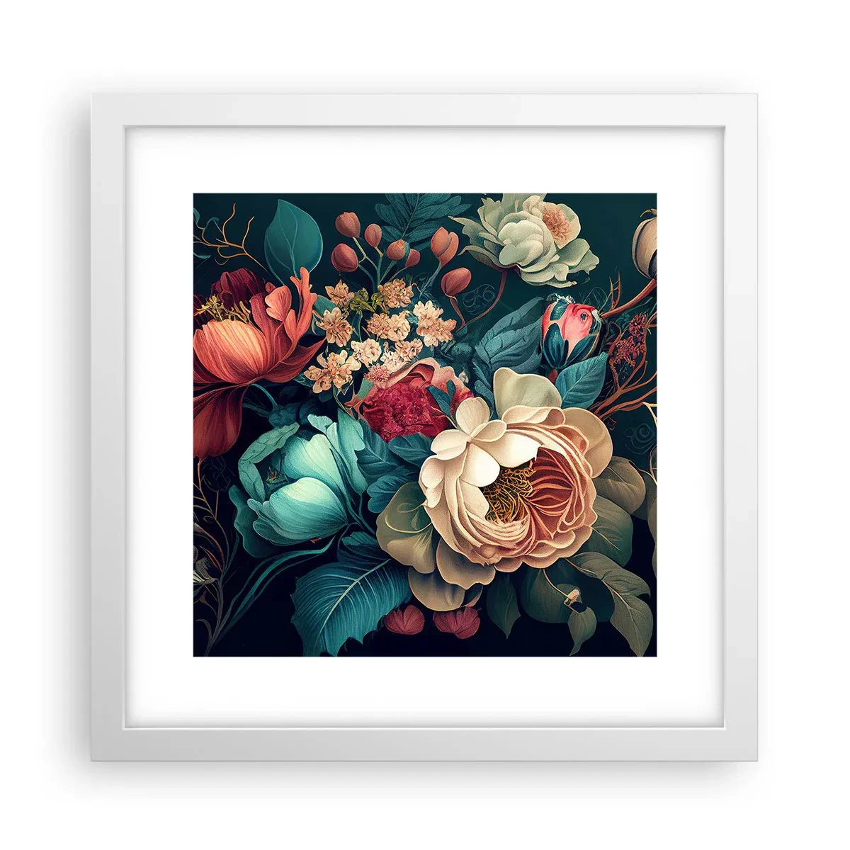 Poster în ramă albă - Farmecul secolului al XIX-lea - 30x30 cm