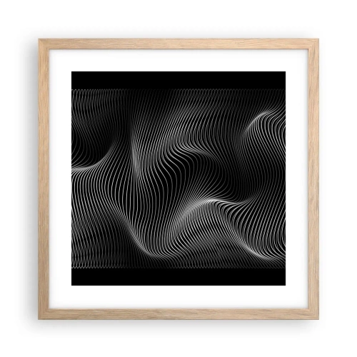 Poster în ramă de stejar deschis - Dansul luminii în spațiu - 40x40 cm