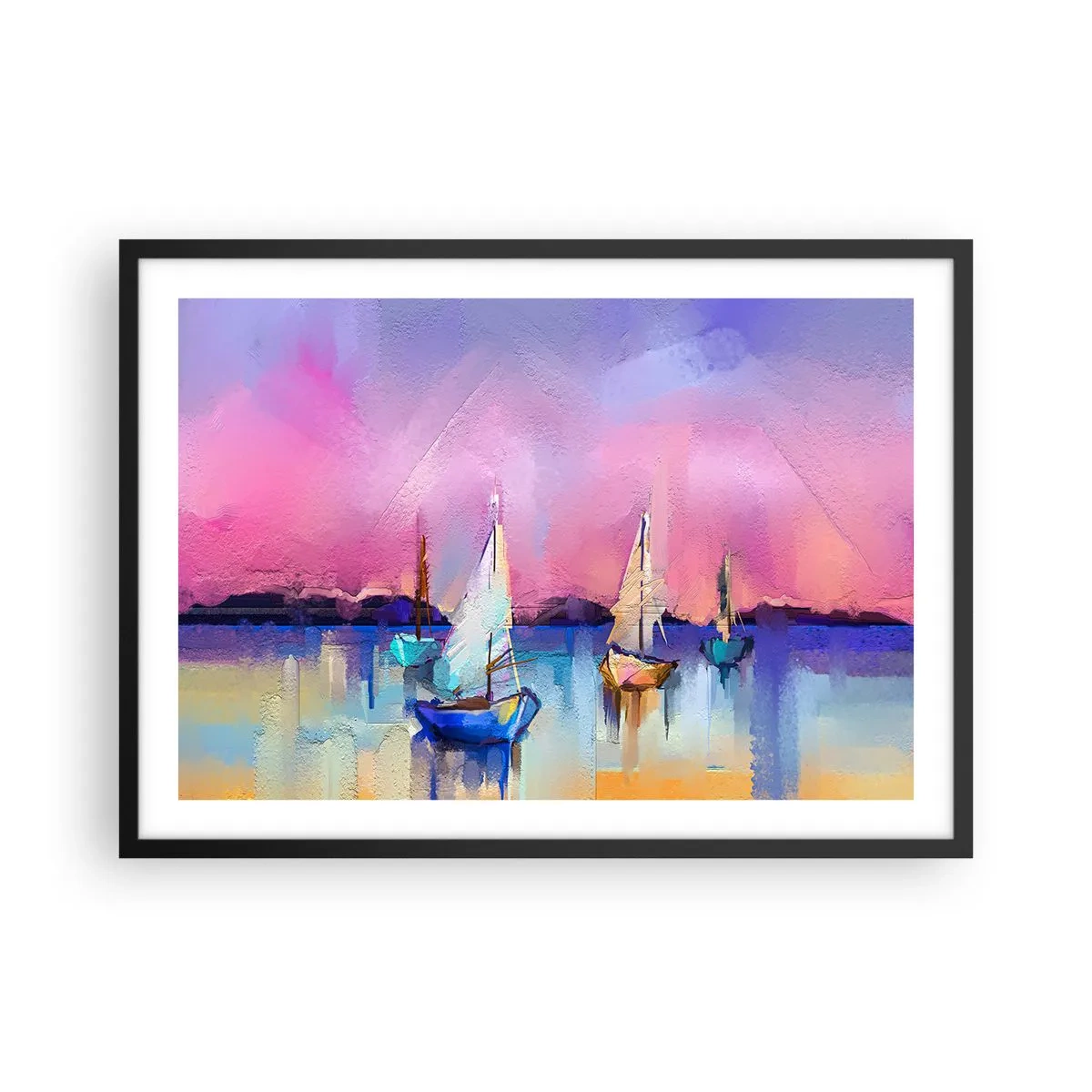 Poster în ramă neagră - Direcția: ape largi - 70x50 cm