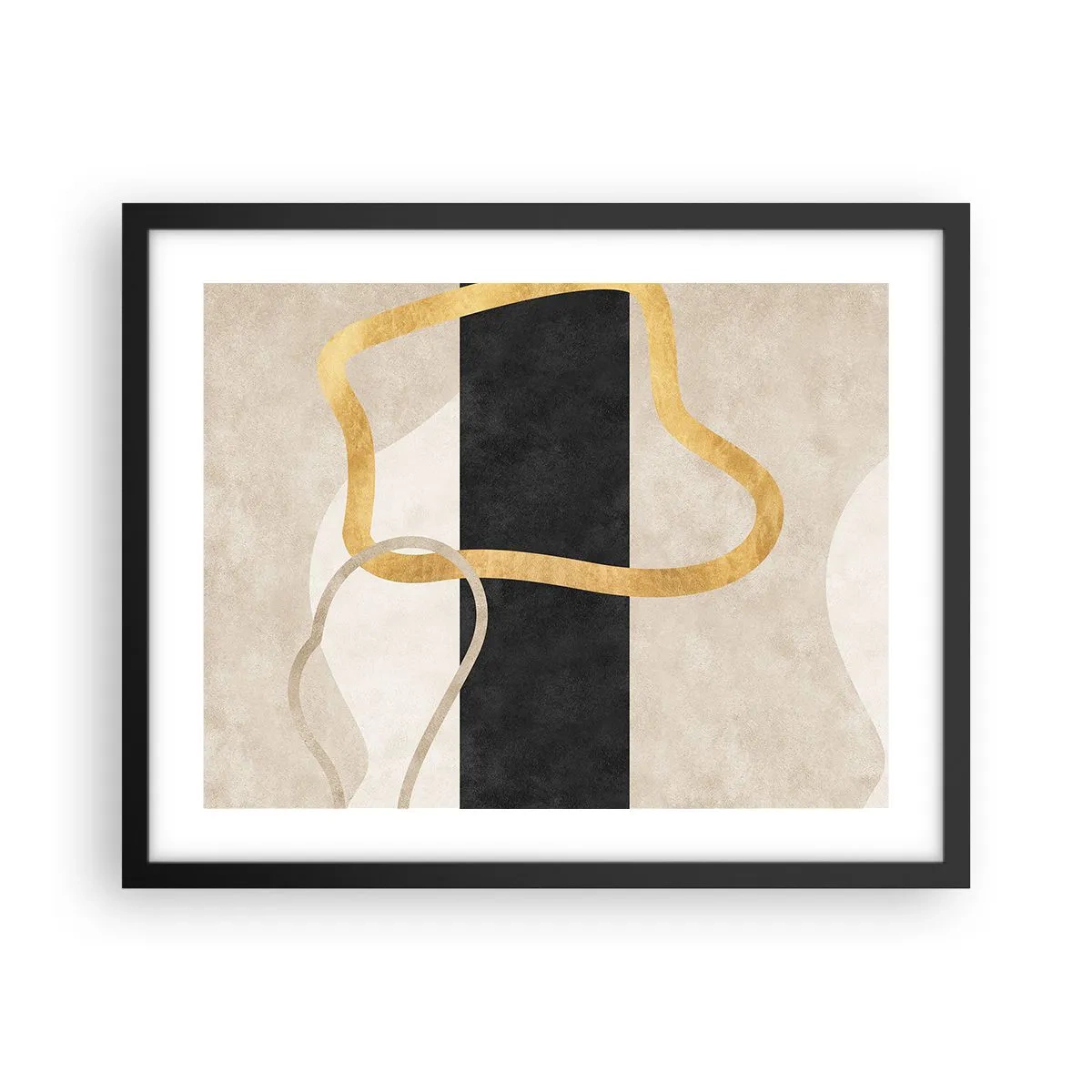 Poster în ramă neagră - Forme înbuclite - 50x40 cm