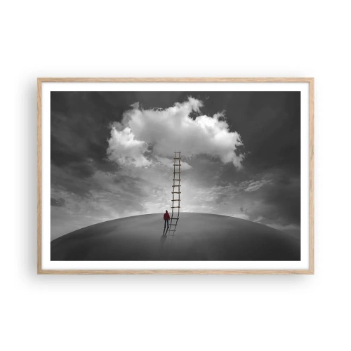 Poster în ramă de stejar deschis - Orice este posibil - 100x70 cm