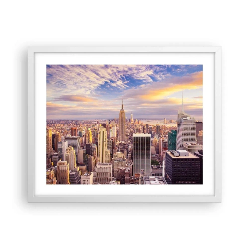 Poster în ramă albă - Ajungeți la nori înșiși - 50x40 cm